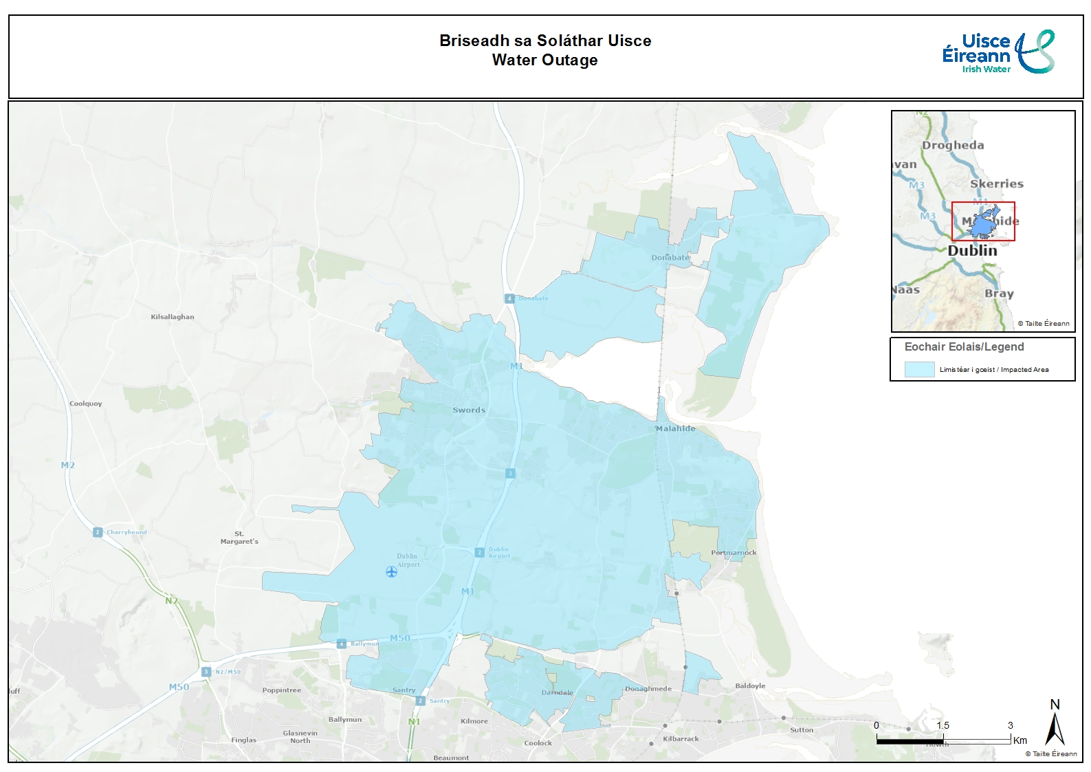 North Dublin Outage map