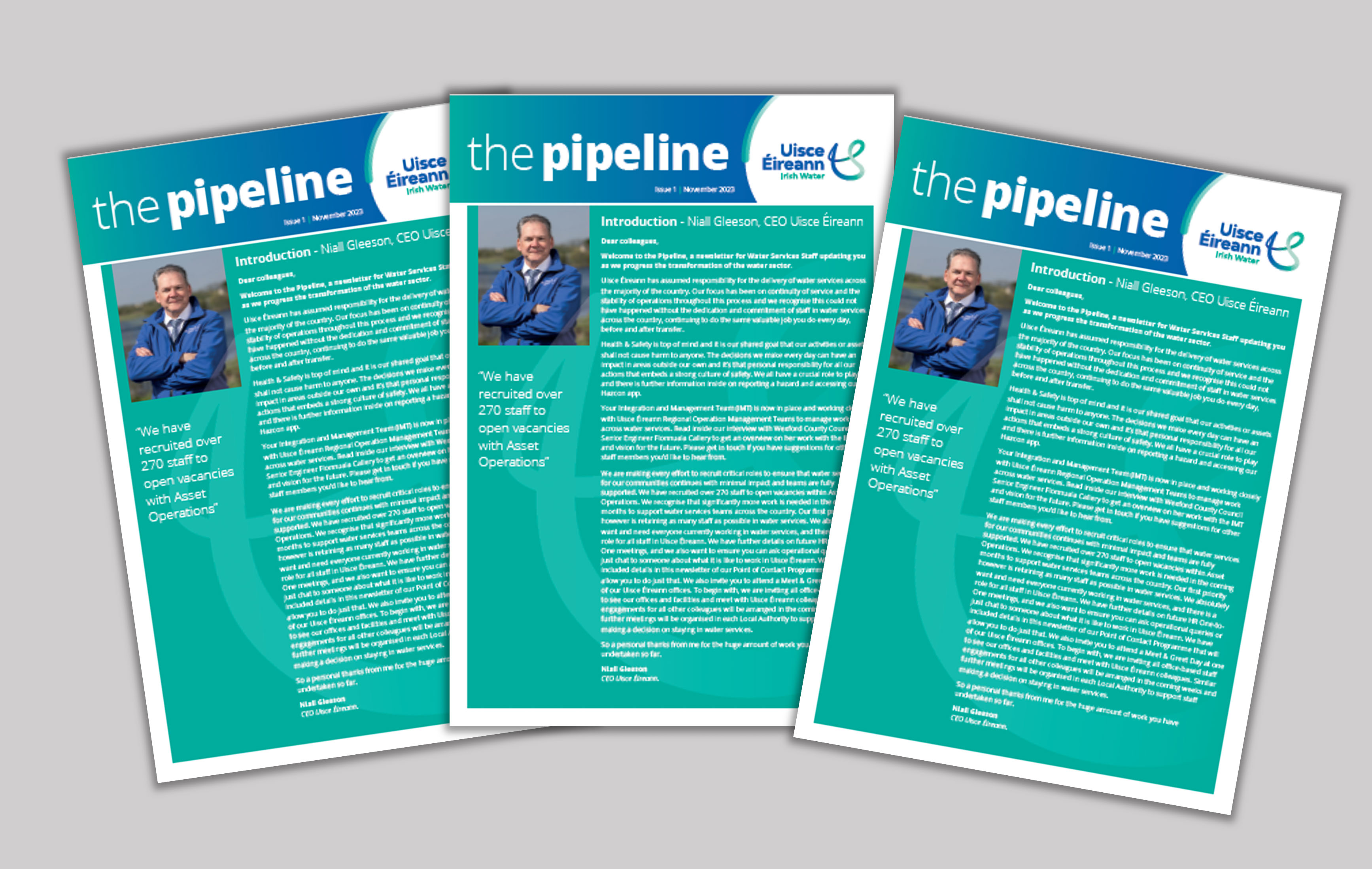 Mockup images of the pipeline newsletter