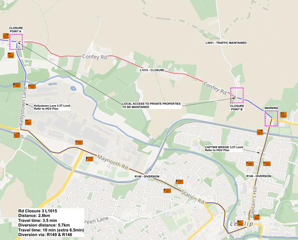 Maynooth L1015 Road Closure