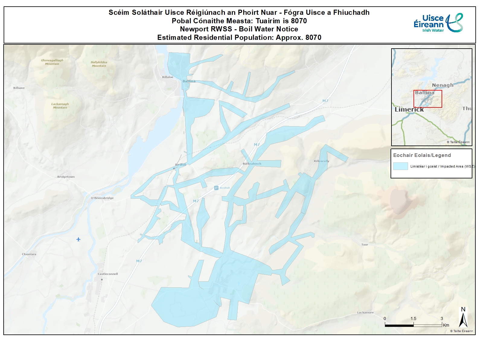 Newport Boil Water Notice impacted areas map 04 September 2026