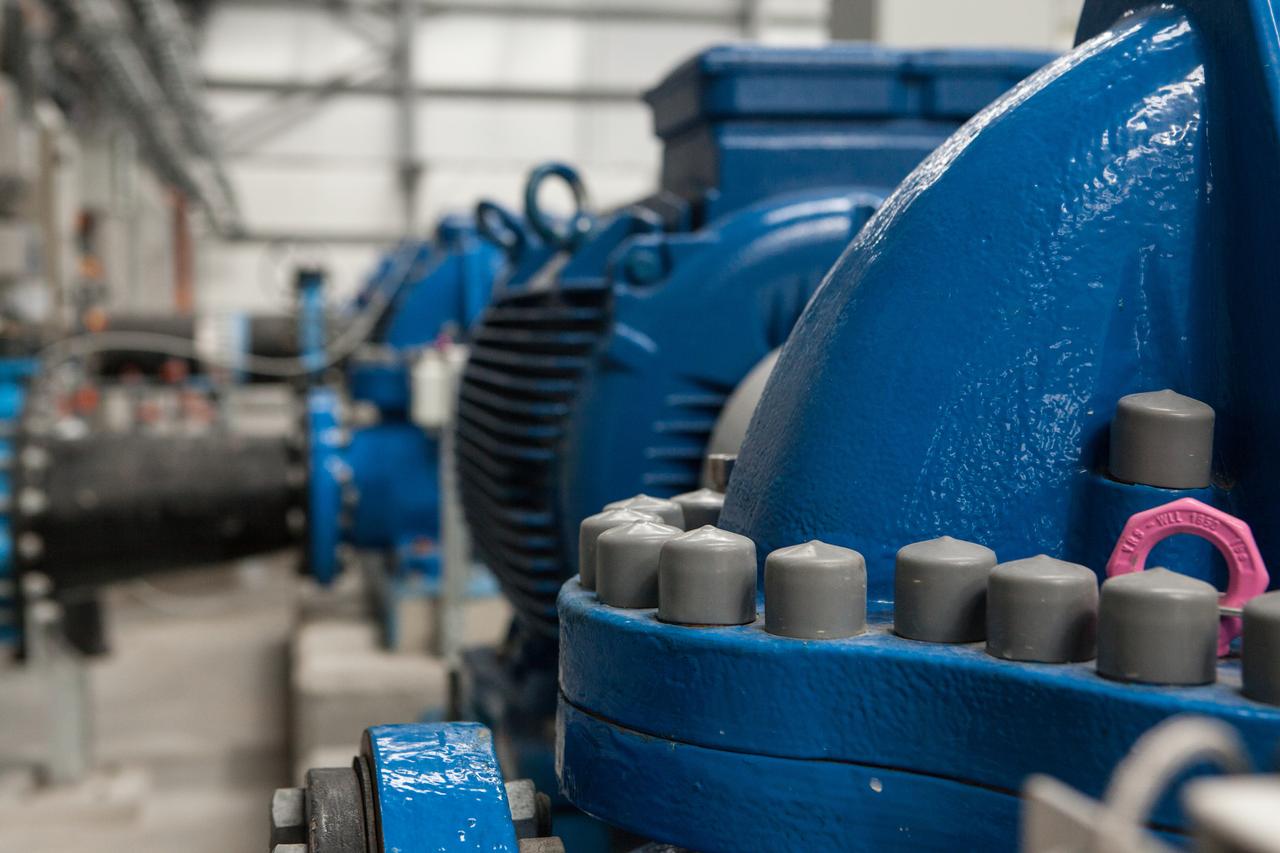 A close up of a machinery in a treatment plant